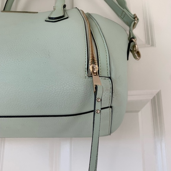 Merona Mint Green Blue Shoulder Handbag Crossbody Gold Zip Women’s Purse Target - Picture 5 of 14